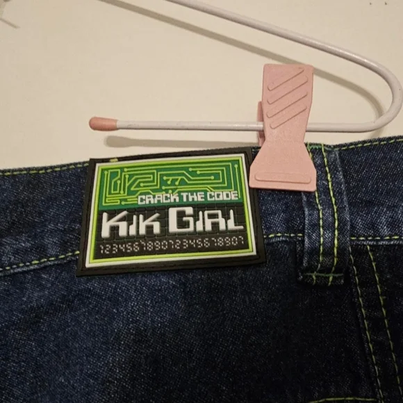 Kik Wear Kik Girl Crack The code y2k super wideleg skater jeans - Picture 5 of 12